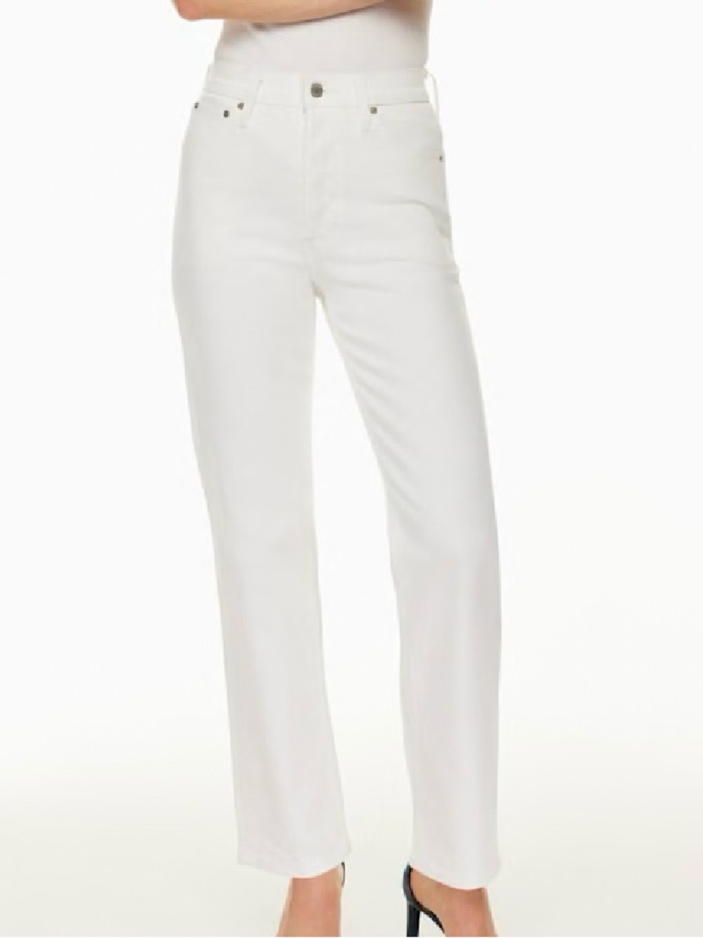 Aritizia Denim Forum The Arlo High Rise Straight White Summer Jeans - Sz 27